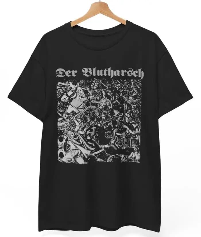 T-shirt unisexe Der Blutharsch coton polyester beige style rock punk metal respirant léger pour homme femme été festival