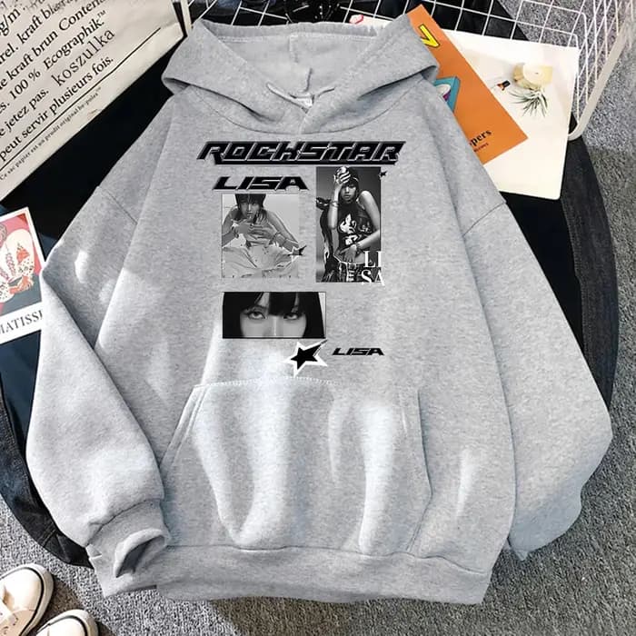 Lisa Rockstar sweat à capuche matériau écologique femme idole mode rétro unisexe