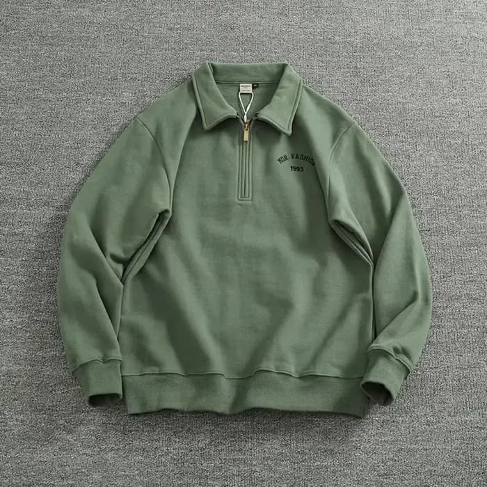 Sweat à capuche à revers demi-fermeture éclair pour hommes
