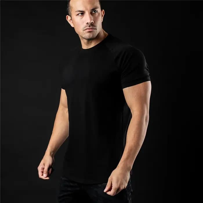 T-shirt manches courtes pour homme, en coton, slim, mode été
