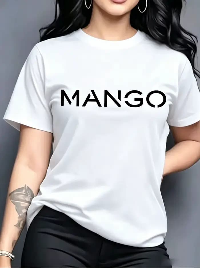 Nouveauté : T-shirts minimalistes pour femmes avec motif graphique MANGO