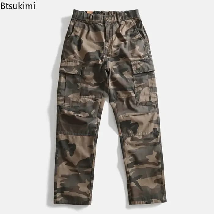 Pantalon de travail camouflage ample à jambe droite pour homme