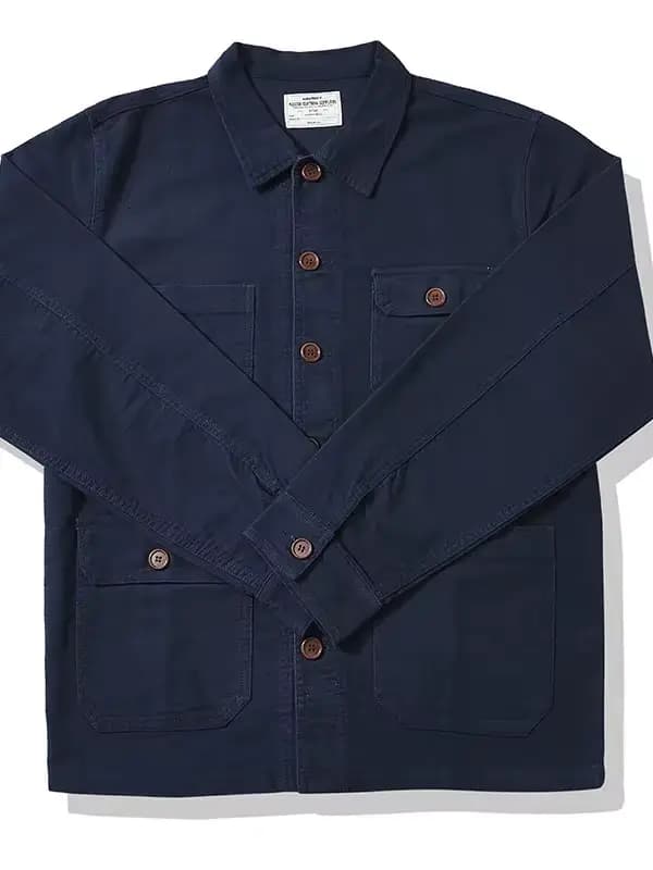 Veste de travail rétro en cuir de molleton épais OKONKWO pour homme