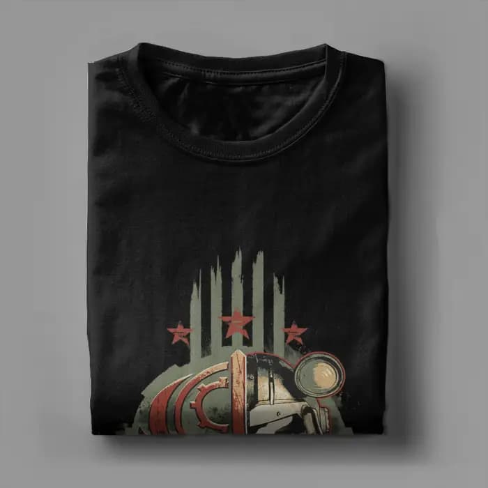 T-shirt en coton pour hommes Brotherhood of Steel Helmet Falloutend Game