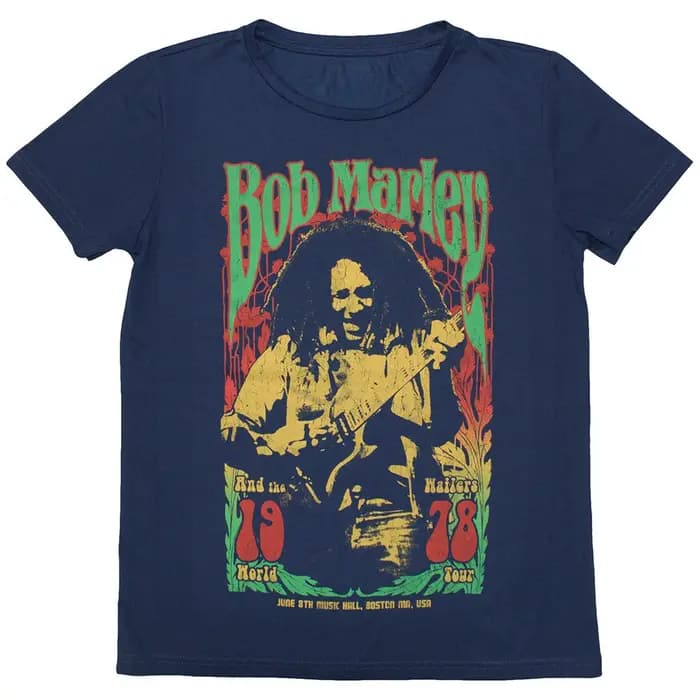 T-Shirt en coton avec image de Bob Marley, Streetwear d'été pour hommes et femmes, 1978
