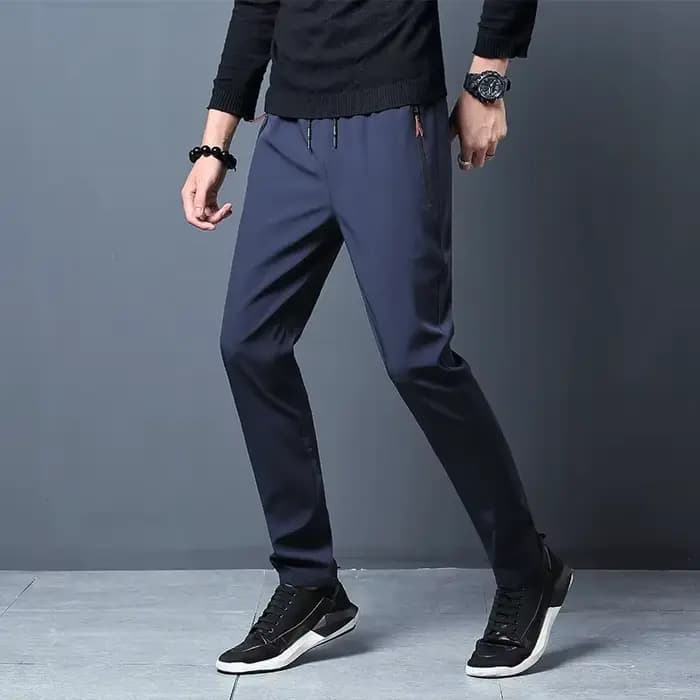 Pantalon décontracté pour hommes, coupe droite, Slim, taille élastique, survêtement coréen classique