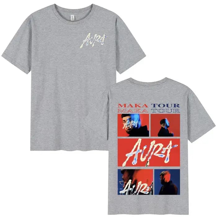Rappeur Maka Aura 2025 Tour Merch t-shirts hommes femmes mode Hip Hop T-shirt été décontracté coton à manches courtes