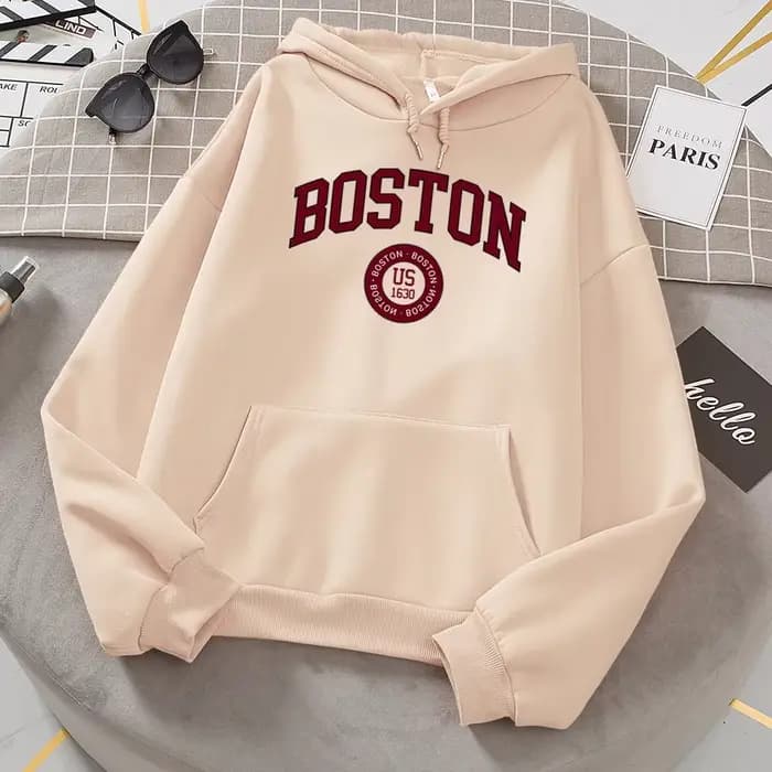 Boston City nous fondé en 1630 sweat à capuche homme et femme chaud confortable pulls mode décontracté à capuche basique tout Match sweat