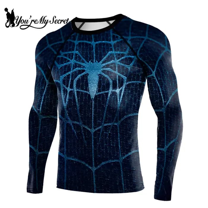 T-shirt de compression imprimé araignée pour hommes