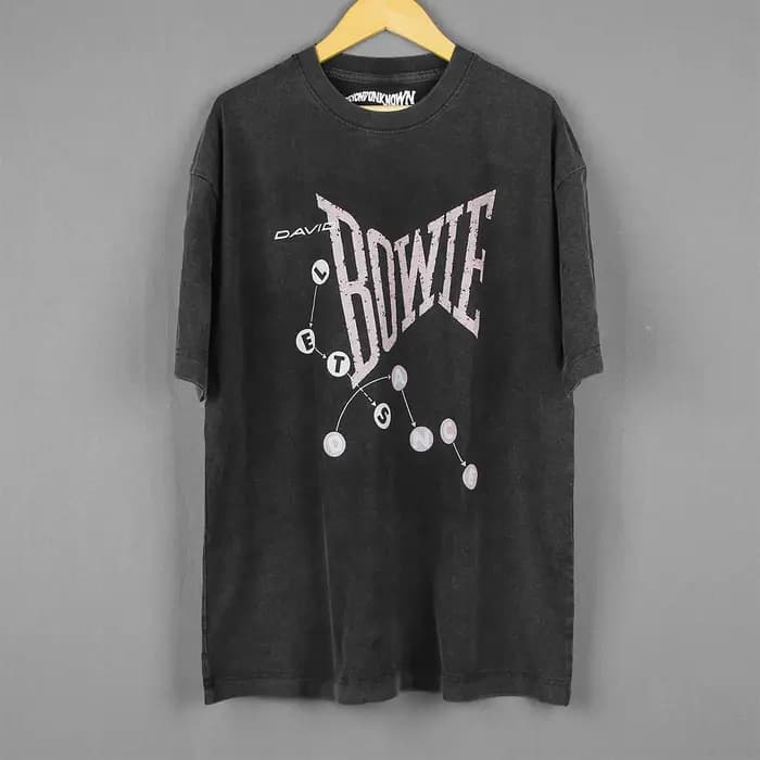 Let's Dance Pop Rock Music David t-shirt Bowie nouvelle vague coton doux impression à la main hommes haut graphique unisexe vêtements chemise lavée