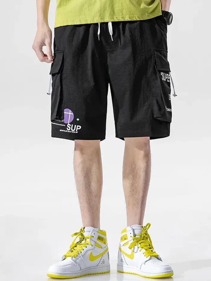 Shorts cargo streetwear japonais d'été multi-poches