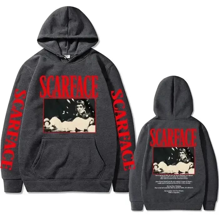 Vintage années 90 film Scarface Tony Montana sweat à capuche pour homme décontracté