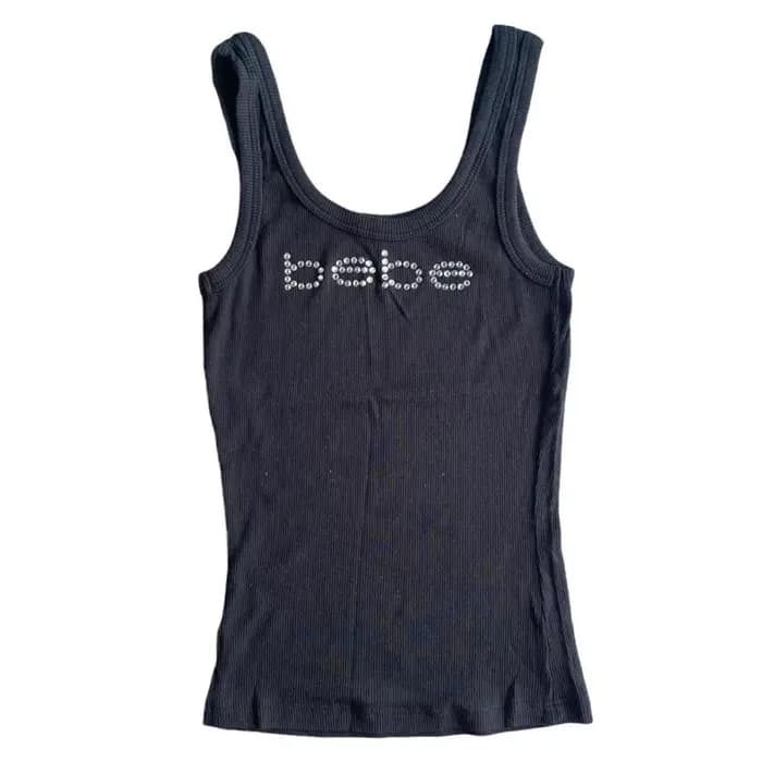 Débardeur Vintage sans manches avec lettres imprimées, haut court de personnalité, Slim, Streetwear,