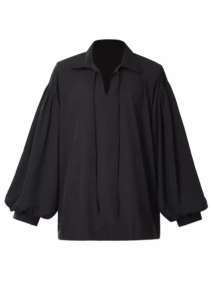 Chemise à col en V de style vintage pour hommes