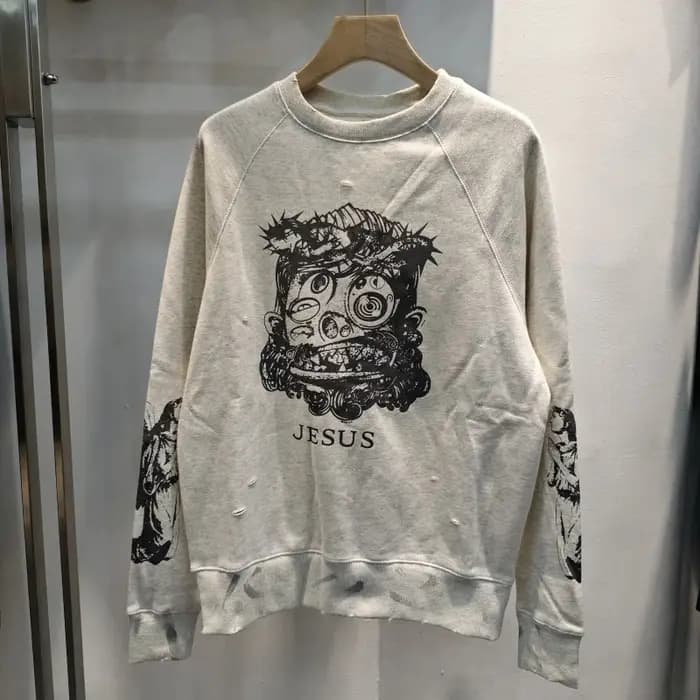 Saint hommes col rond sweat décontracté ample chaud pull à capuche vêtements de sport