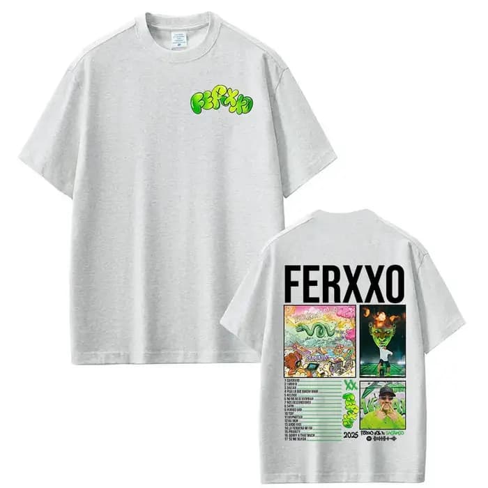 Rappeur Feid Ferxxo Tour 2025 T-shirt hommes femmes vêtements mode Hip Hop T-shirts coton décontracté surdimensionné à