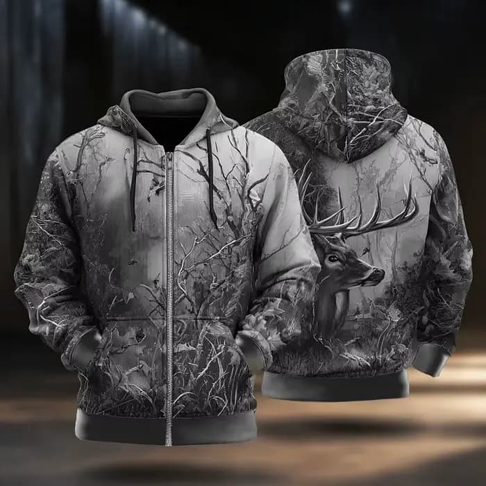 Sweat à capuche camouflage pour homme