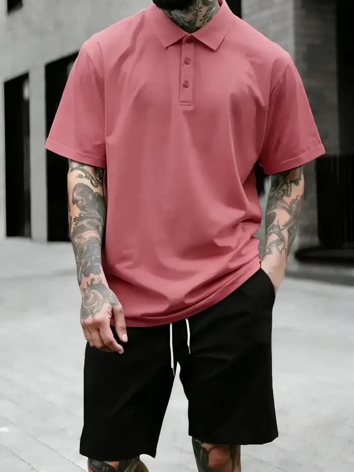 Polo ample homme 4 couleurs pour l'été – T-shirt sportif simple et tendance