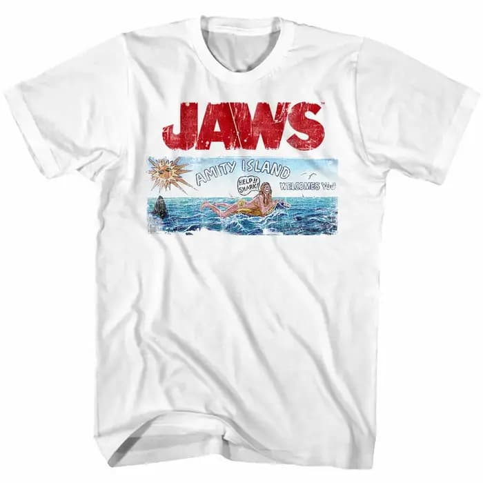 T-shirt vintage Jaws Amity Island pour homme