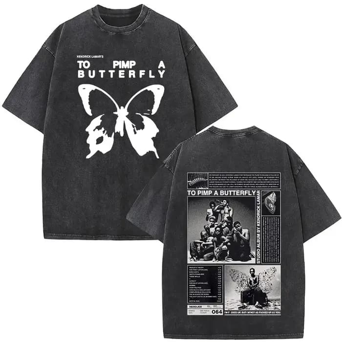 Lavé Vintage rappeur Kendrick Lamar Album Merch T-shirts vêtements pour hommes Hip Hop rétro surdimensionné T-shirt