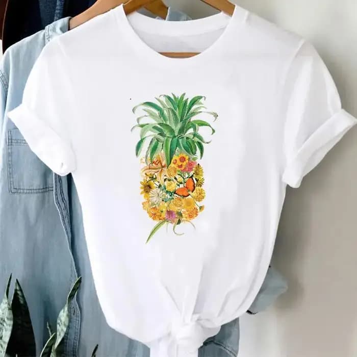 Lettres Ins vêtements femmes imprimé manches européennes t-shirts hauts surdimensionné t-shirt