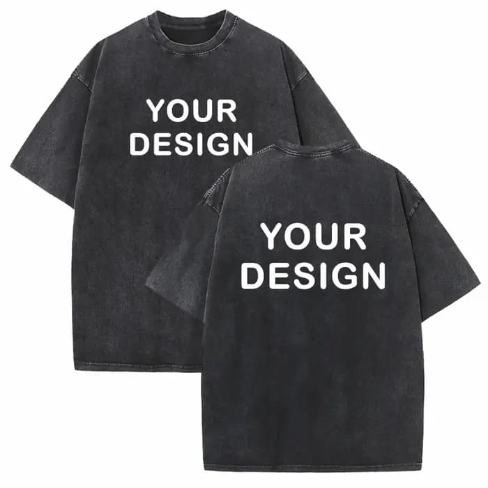 T-shirt personnalisé LOGO brodé imprimé rue Hip Hop 100% coton surdimensionné lavé