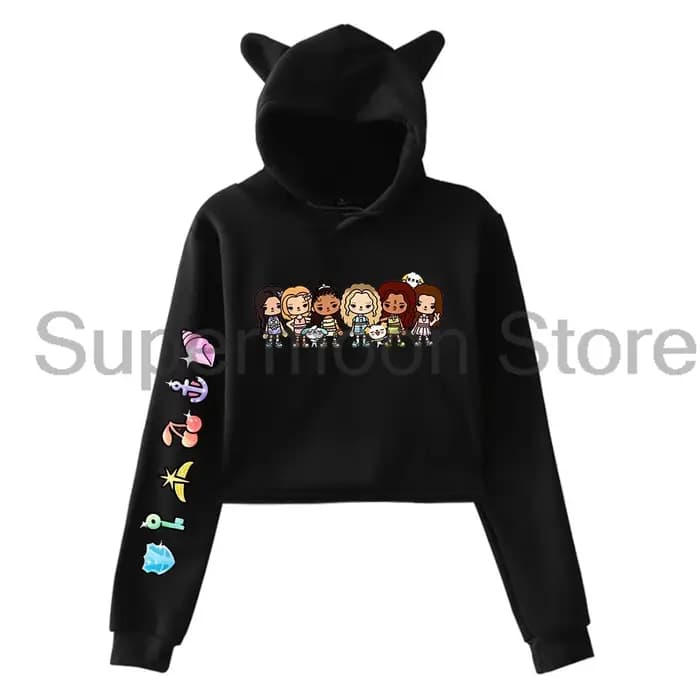Kpop Katseye Anime Logo sweat à capuche 2025 beau Chaos Tour oreilles de chat sweat à capuche à manc
