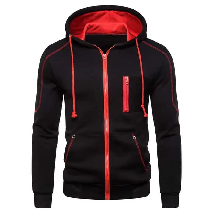 Sweat à capuche pour hommes noir blanc armée vert rouge