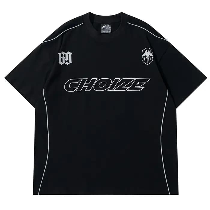 T-Shirt Surdimensionné à Manches Courtes pour Homme, Streetwear, Hip Hop, Lettre Symdains, Ligne Imp
