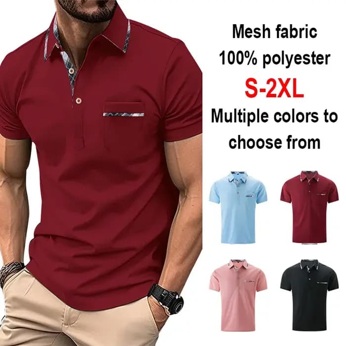 Chemises polo pour hommes à manches courtes
