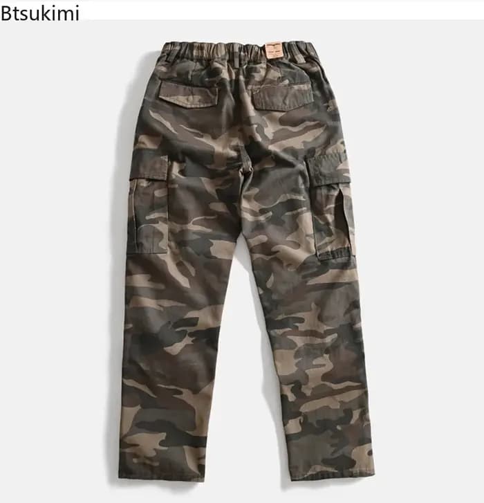 Pantalon de travail camouflage ample à jambe droite pour homme