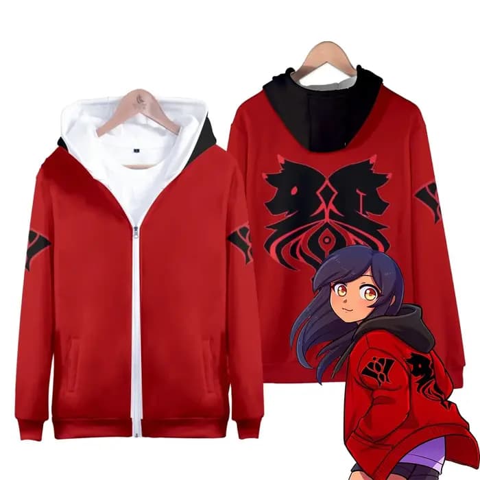 Aphmau sweat à capuche Aaron fermeture éclair veste adolescente Merch dessin animé Cosplay sweats