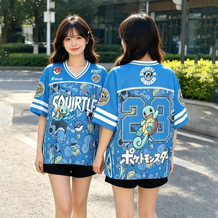 Nouveau T-shirt décontracté respirant pour homme et femme, style Y2K, motif Squirtle Pokémon anime 2