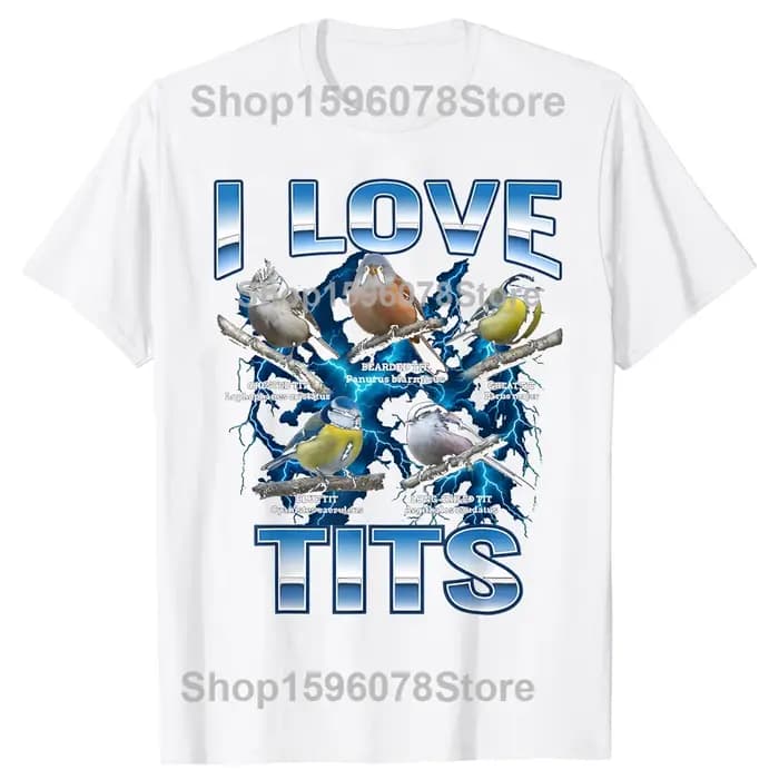 Drôle oiseau Meme j'aime les seins observation des oiseaux rétro T-shirts hommes imprimer t-shirt am