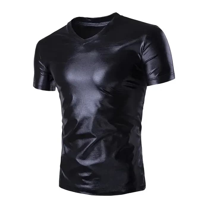 T-shirt Homme 2026 pour Soirées en Boîte de Nuit, Tenue Sexy pour Fêtes Disco et Scène, T-shirt Col