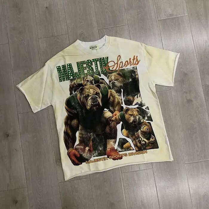 T-shirt MAJESTIK en molleton French Terry avec strass thermocollés