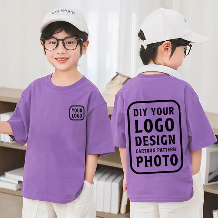 T-shirt à manches courtes en coton confortable pour garçon et fille