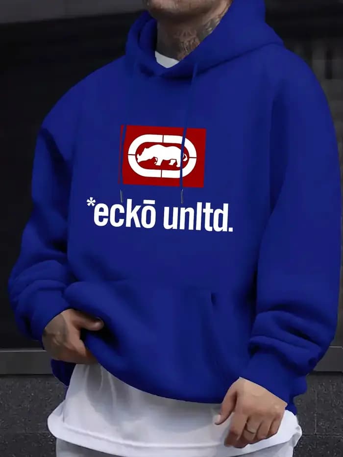 Sweat à capuche pour hommes avec graphique "Ecko Unlimited" - Pull décontracté manches longues coupe régulière