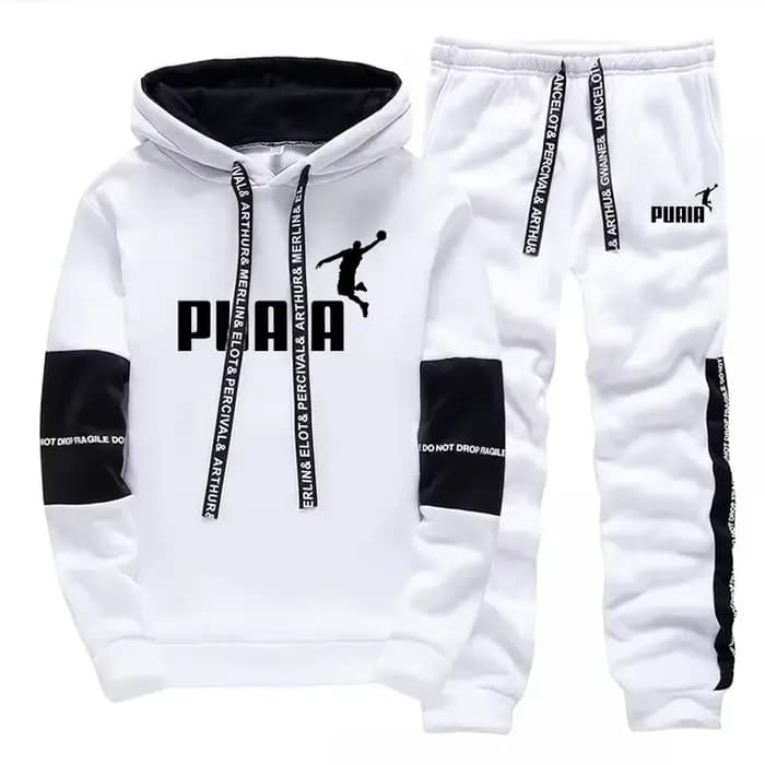 Ventes Flash : Survêtement Homme Imprimé Décontracté – Sweat à Capuche et Pantalon Sportswear pour Activités de Plein