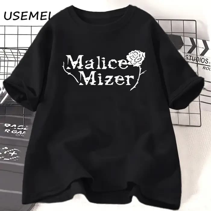 Malice Mizer Rose T-shirt femmes hommes Rock musique graphique T-shirts col rond coton à manches cou