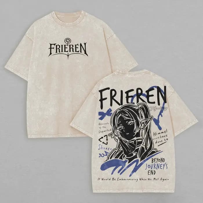 Frieren Beyond Journey's End T-shirt unisexe pour hommes, vêtements tendance, T-shirt surdimensionné