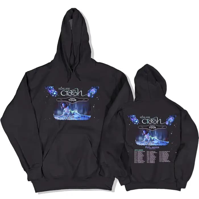Kehlani-Pull à capuche Crash World Tour avec impression graphique pour femme