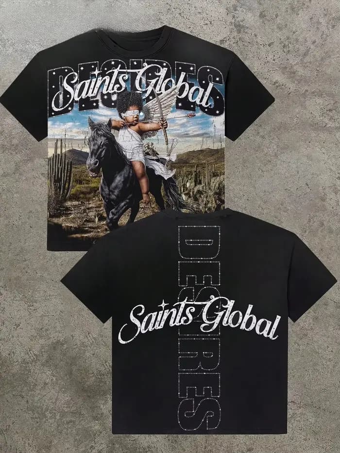 Valley & Dreams T-shirt rétro style sombre Y2k Streetwear tendance en coton avec motif pour hommes et femmes – Collection été