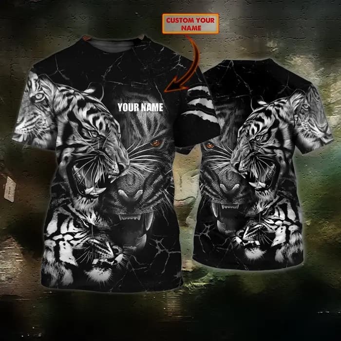 PLstar Cosmos Animal tigre nom personnalisé 3D imprimé été hommes T-shirt Harajuku décontracté unise