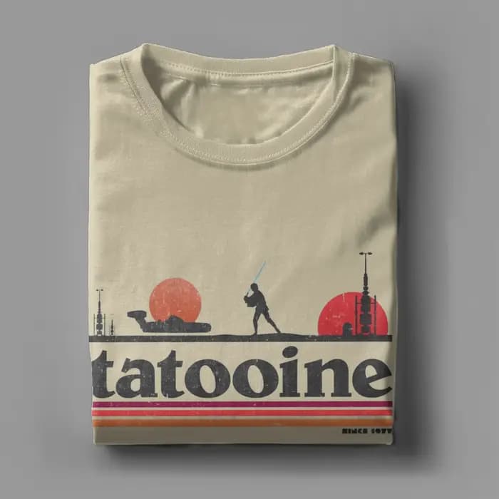 Casual Planet Sky Tatooine T-Shirts pour hommes col rond coton t-shirt à manches courtes