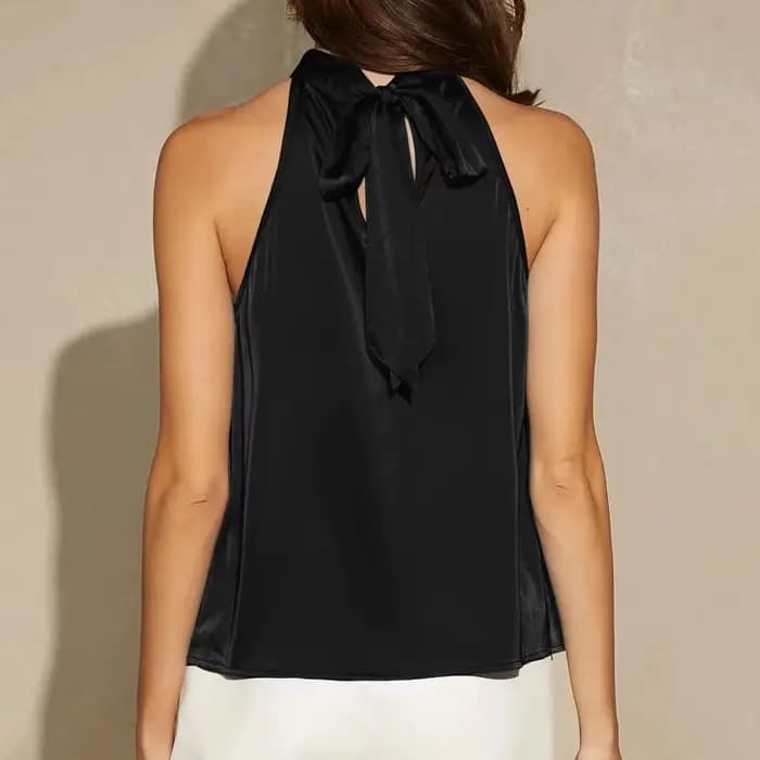 Débardeur élégant en Satin à col licou pour femme