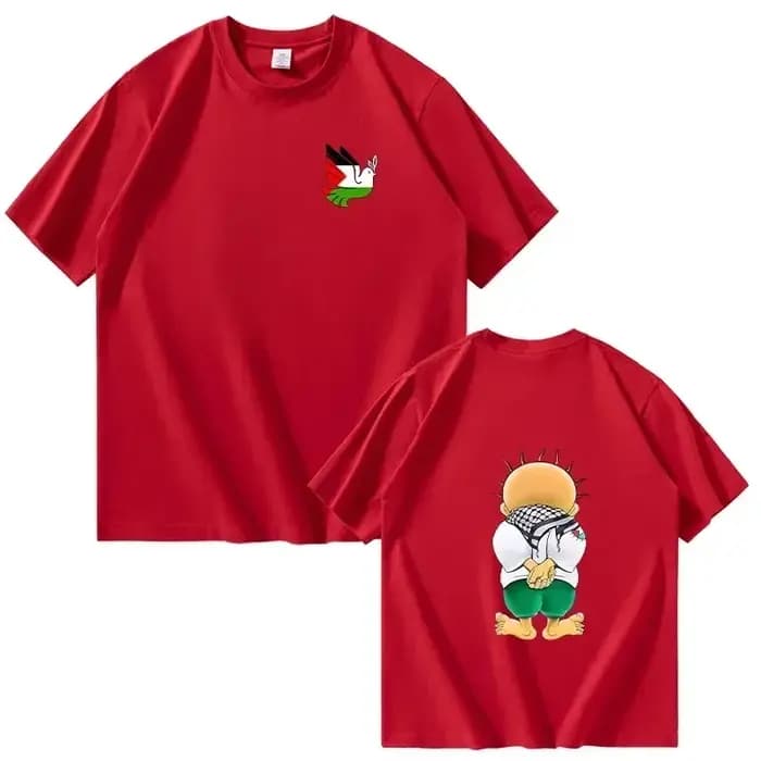 Handala-T-shirt à manches courtes en coton pour hommes et femmes