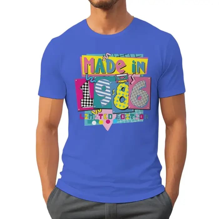 40e anniversaire t-shirt Vintage 1986 imprimé Streetwear parfait