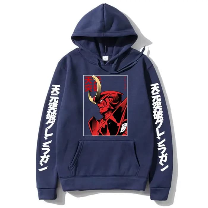 Anime Tengen Toppa Gurren Lagann Mecha sweat à capuche imprimé graphique hommes