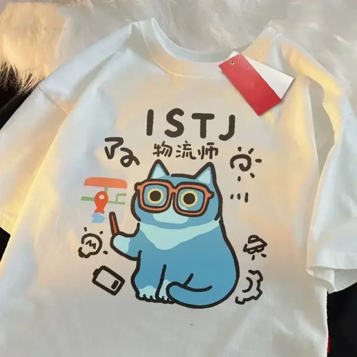 MBTI été et printemps femmes T-Shirts à manches courtes amusant chat T-Shirt respirant doux mode dessus frais rue